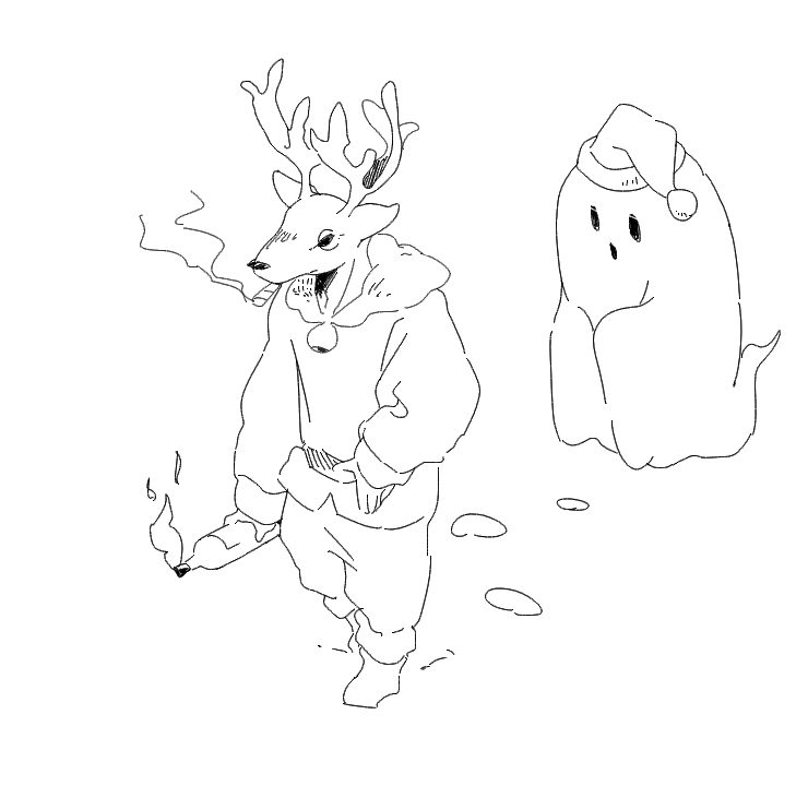 お酒をランタンにして雪道を案内する人
(申し訳程度のクリスマス要素) 