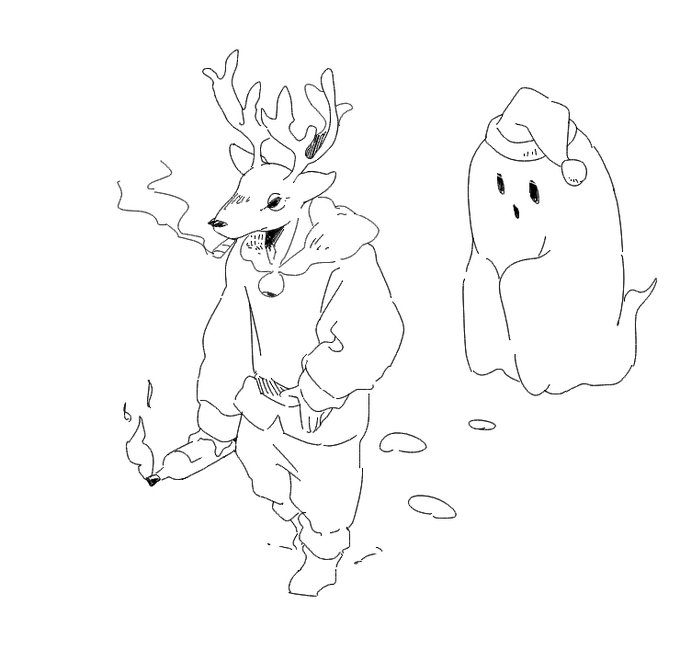 お酒をランタンにして雪道を案内する人
(申し訳程度のクリスマス要素) 