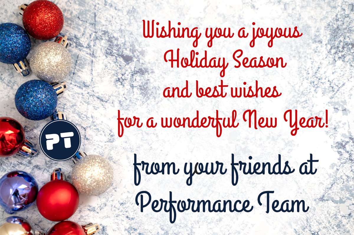 PTGT's tweet photo. Wishing you a Happy Holiday season from the team at Performance Team! https://t.co/PTAeShN0uZ