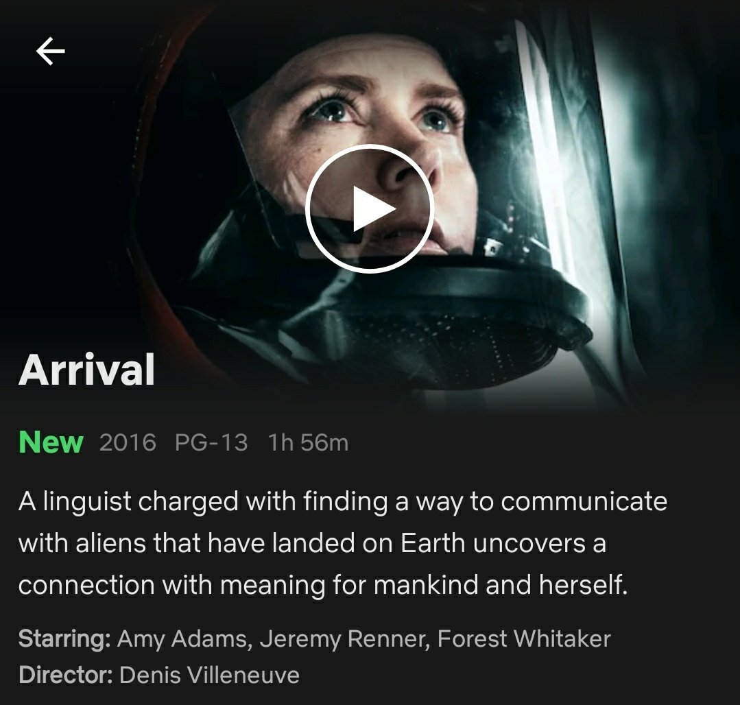 Luis The Engine Auf Twitter Arrival Ya Esta En Netflix Ya No Tienen Pretexto Para No Ver La Mejor Pelicula De Ciencia Ficcion Del Siglo Porque Contact Es Del Siglo Pasado Van