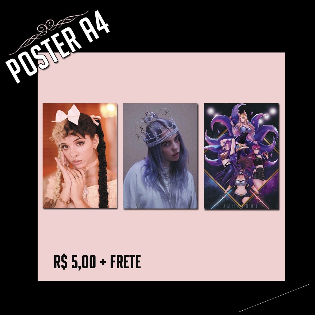 searchflopstore's tweet photo. 🌟 Posters A4 Melanie/Billie/KDA

R$ 5,00 unid. + frete
* entregamos em mãos em Campo Grande/MS

Não vai querer ficar sem né? Corre pra nossa DM e garanta já o seu. 🌠 Trabalhamos com encomendas também.
.
.
#cardshomemade #posters #kda #billieeilish #melaniemartinez #fanmade https://t.co/0QnuQVEE3s