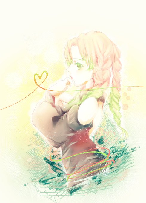 ぴったかし/電波不通さんがTwitterに投稿した甘露寺蜜璃(鬼滅の刃)のイラスト。