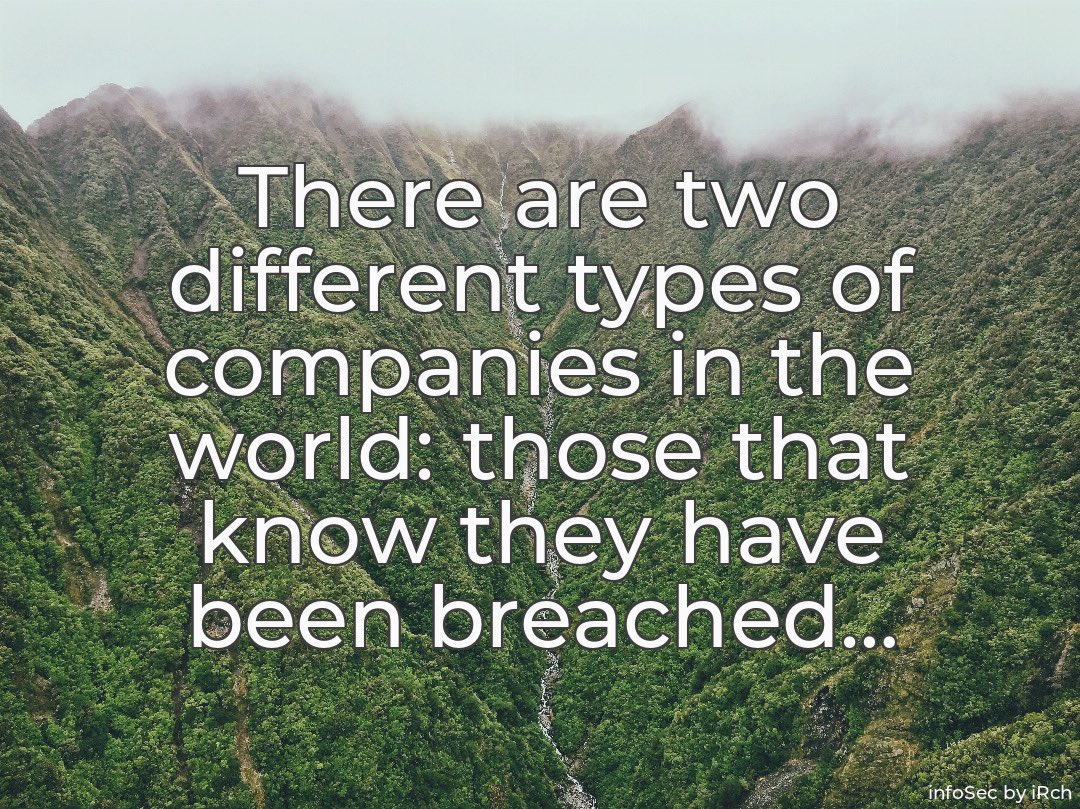 InfoSecByIrch's tweet photo. Assuming you are safe, that everything is good is a mistake. Everyone has been attacked, most if not everyone has been successfully attacked. #cybersecurity #informationsecurity #infosecurity https://t.co/hWh28P76dh