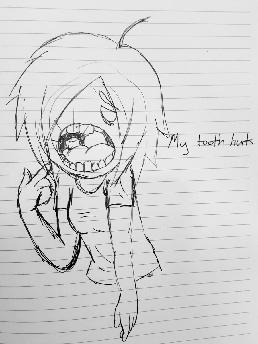 RiddlerWillow's tweet photo. #cartoon #anime #sketch #doodle 

Haven't had time to draw lately but here is a scribble of Willow with a toothache! Ouch! 😣 https://t.co/YtRULhFv8l