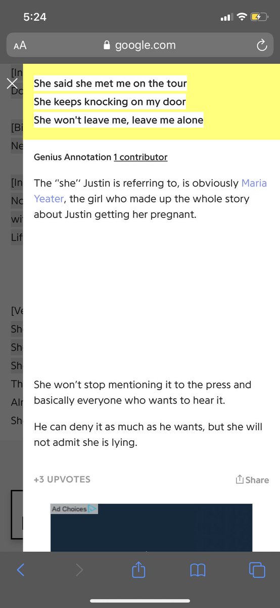 This one is called Maria and it talks about the scandals that was thrown at him as far as a baby mama. I entered this one because I felt like Justin uses musical power, to show that this is what happens in the fast life as a famous artist.