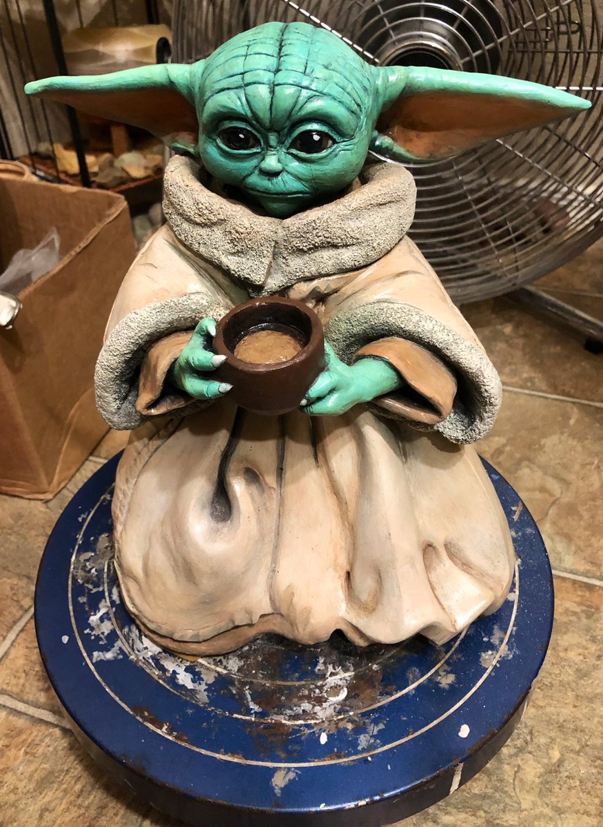 JamesDayArt's tweet photo. Baby Yoda. I was commissioned to make this in a week before the client left town for Christmas. I finished late in the evening on the 7th day, ... then I rested. It was a really challenging project and fun, I wouldn’t mind doing again. #Yoda #BabyYoda #collectibles https://t.co/Cutxyv5hVE