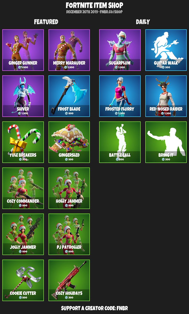 Fnbr Co On Twitter Fortnite Item Shop For December 26th 2019 Https T Co Nxpckxmqqb Use Creator Code Fnbr If You D Like To Support Us Https T Co 7pyd32gnqm December 26th 2019 Fortnite Item Shop December 26th 2019 Fortnite Item Shop Fnbr Co On Twitter Fortnite Item Shop For December 26th 2019 Https T Co Nxpckxmqqb Use Creator Code Fnbr If You D Like To Support Us Https T Co 7pyd32gnqm