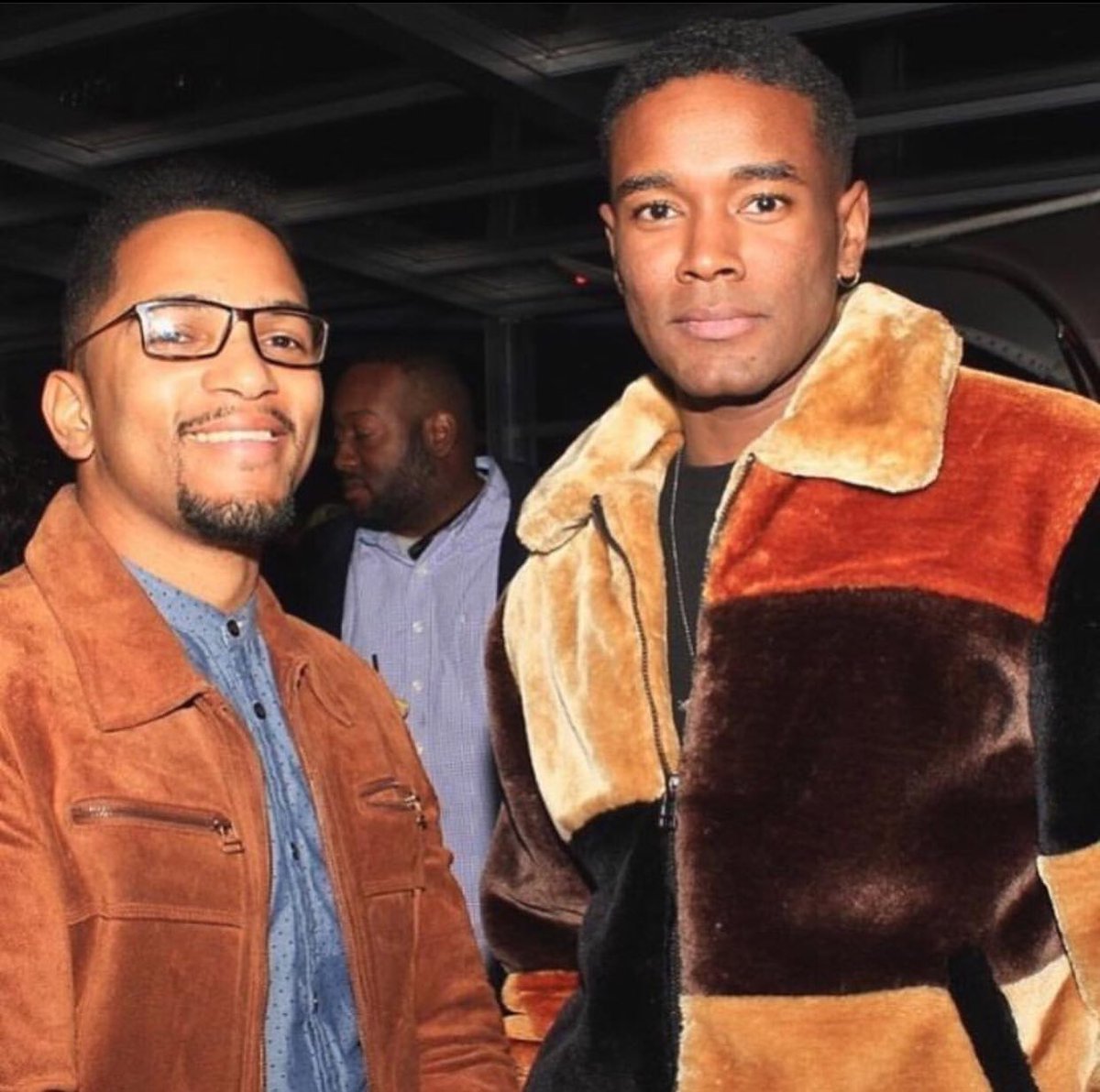 Our director Jamezz Hampton &amp; actor sebastieno at the Godfrey Hotel chicago buzz party thrown by American Black Film Fest doing promo for our tv series “Out The Mud”