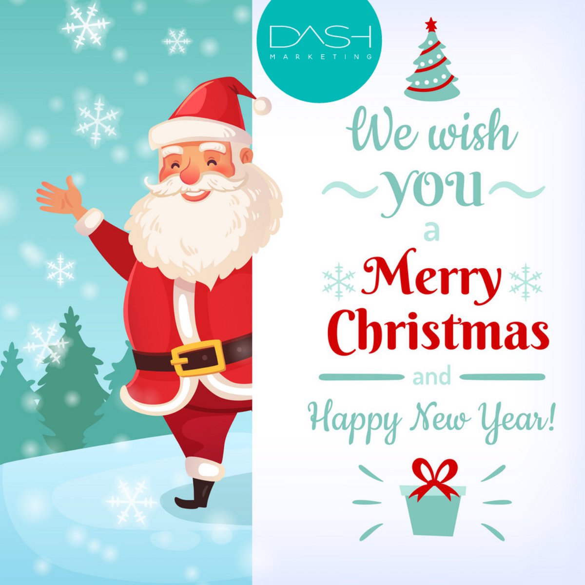 DASH_Mktg_KC's tweet photo. Merry Christmas and Happy New Year!!  Who’s ready for another DASHing year?! #dashmarketing #socialmedia #happyholidays #marketinginkansascity #dasher #websites #branding #publicrelations https://t.co/0X7VLuMNcT