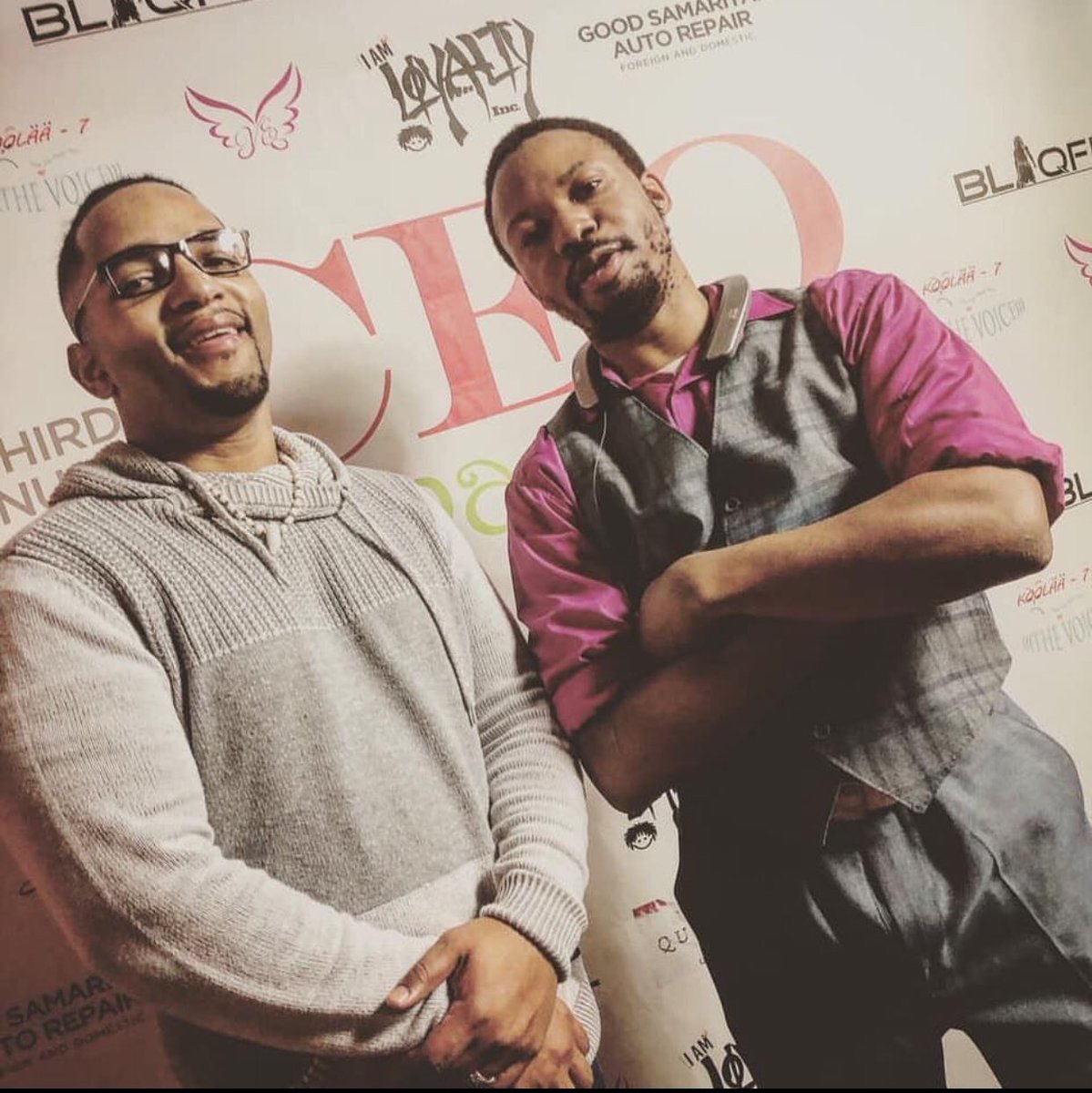 Jamezz Hampton (Director) &amp; Charles H. Wonsey (Producer) of Out The Mud networking at the 3rd annual CEO event in Chicago, IL #OddballStudios