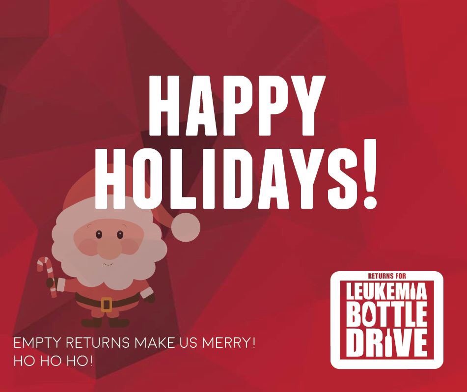 The Bottle Drive Team would like to wish everyone a Merry Christmas! I hope that you all have a wonderful holiday, spending time with loved ones. Save your empties from the holidays and donate them to the LLSC at your local Beer Store #BottleDrive2020