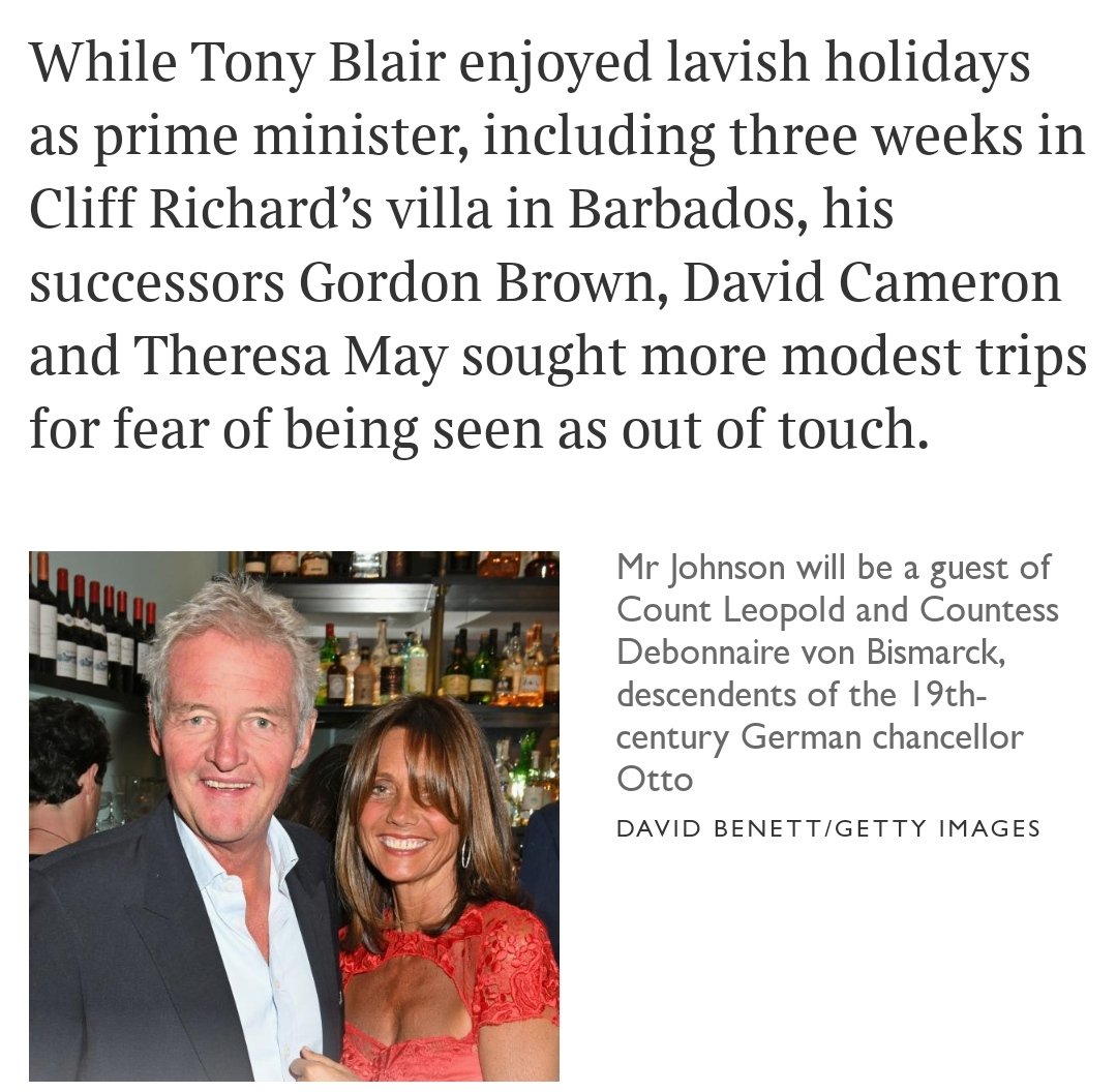 Boris Johnson and his mistress Carrie will see in the new decade on Mustique with Debonnaire of the von Bismarck clan that gave its name to pickled herring. Symonds and BoJo's ex Arcuri both had strong ties to Epstein's world.  https://twitter.com/ciabaudo/status/1176142981226815488?s=19  https://twitter.com/ciabaudo/status/1188348620598325248?s=19