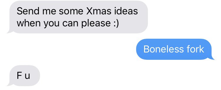 jonjontampon's tweet photo. For years I would troll my sister every time she asked what I wanted for Christmas, this year she won https://t.co/pzBPselCdH