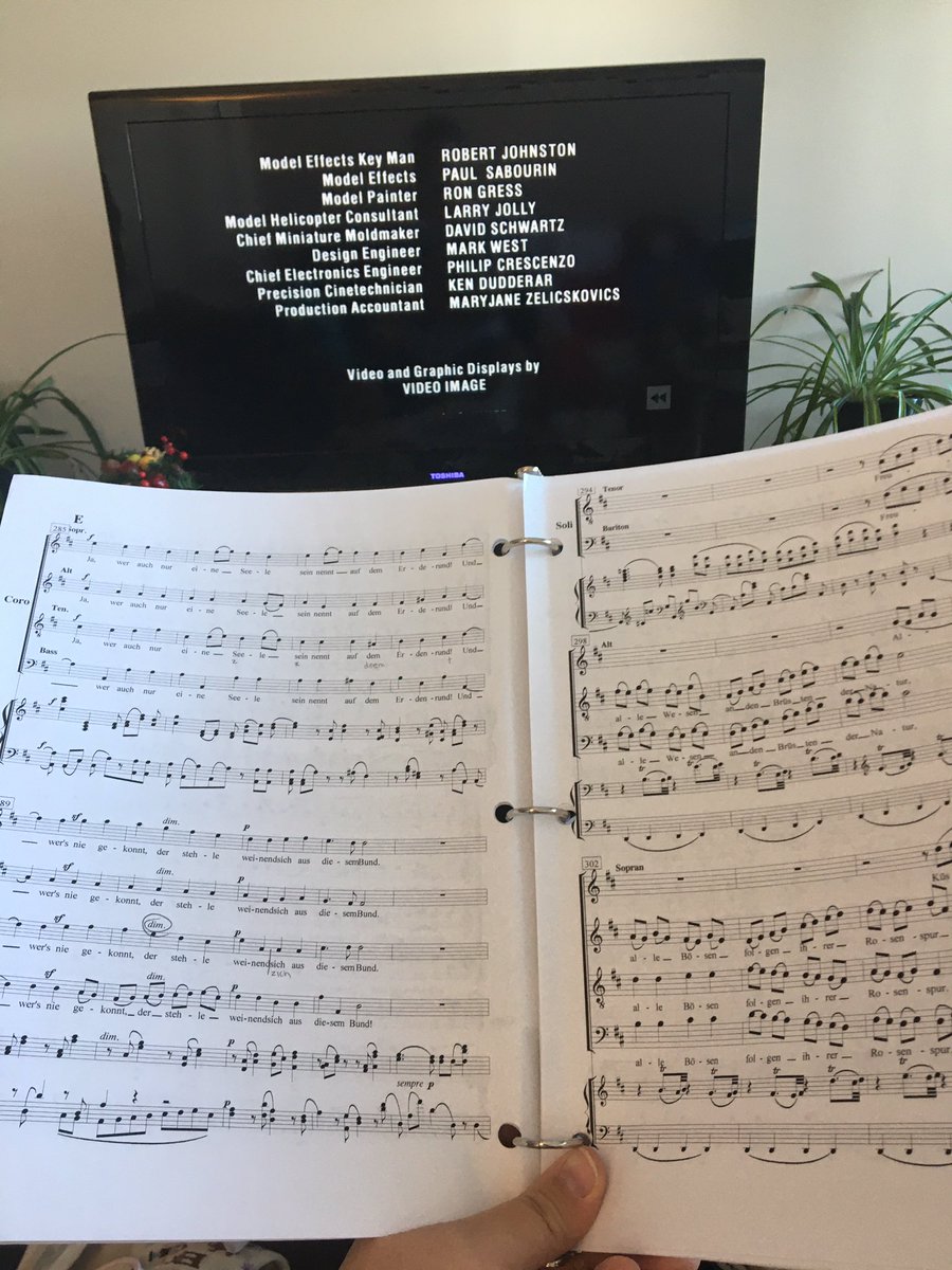 KattHryciw's tweet image. You might be a choir nerd if you watch Die Hard all the way until the end of the credits so you can sing along with the chorus parts of Beethoven’s 9th! #diehard #beethoven9 #choirnerd