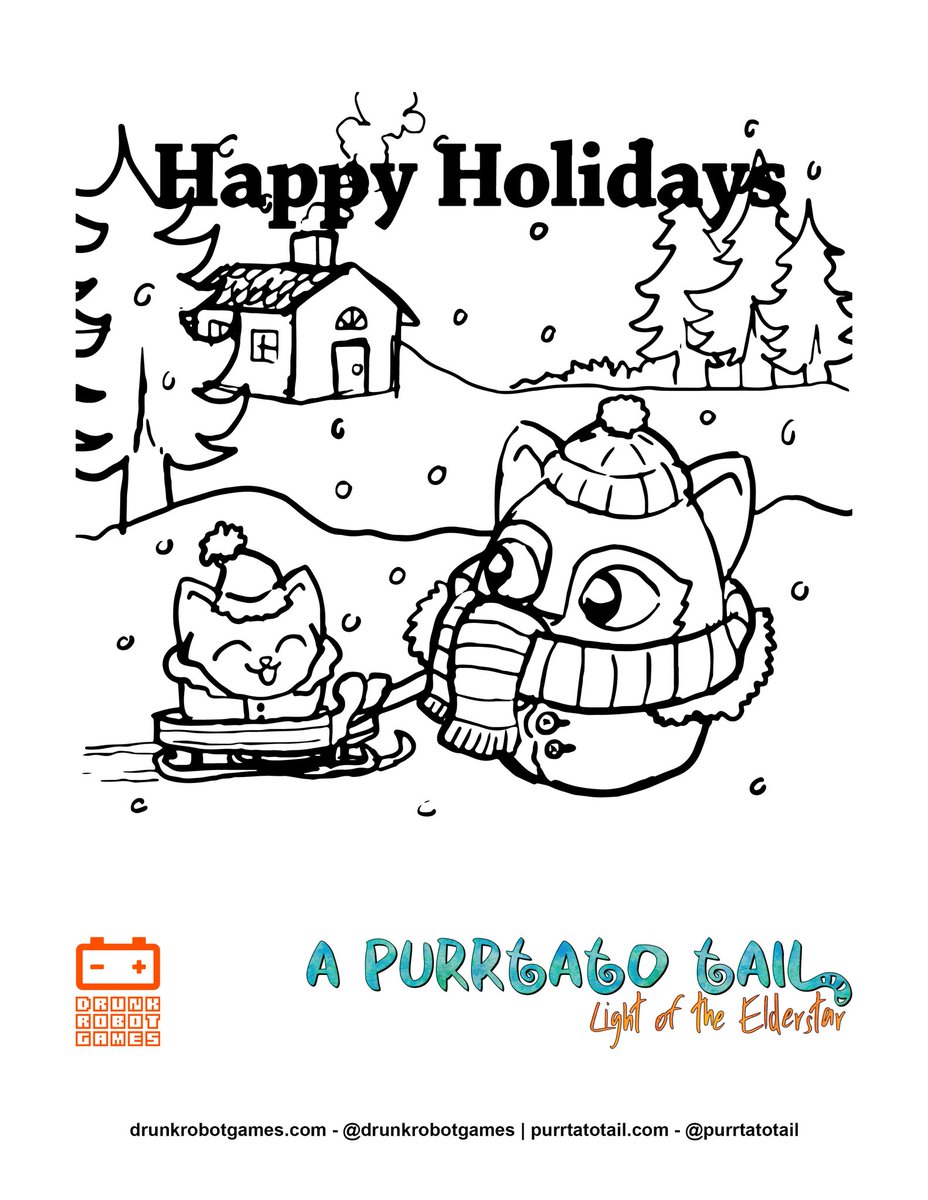 PurrtatoTail's tweet photo. Happy Holidays! Here is a little something to enjoy while sipping some nice warm cocoa with a cat in your lap - a Purrtato coloring sheet! Enjoy, and share with us what you create! #christmas #cat #IndieDevWorldOrder
High-Rez PDF Version in Link
https://t.co/BSvuPW2zeU https://t.co/4IHctjhrbr