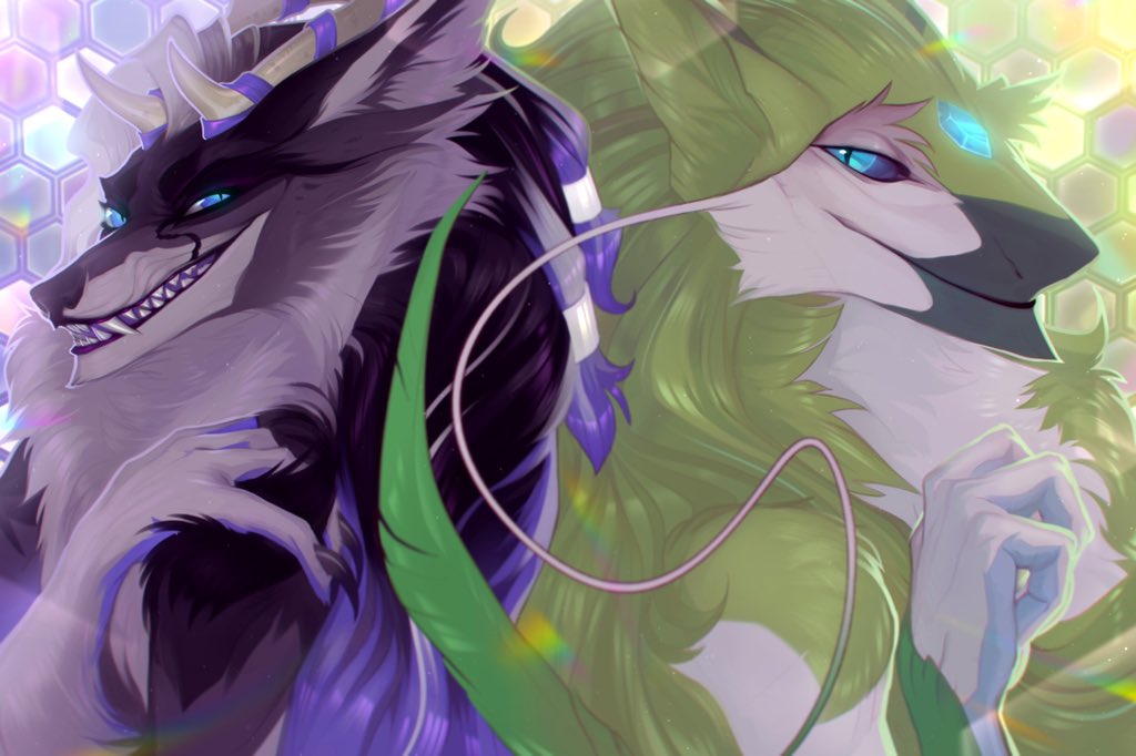 valoyris's tweet photo. “The Diabolic Duo”

This gorgeous piece was made by the awesome @x_rom_ ! Thank you again for drawing the sona of my bf @lFreakshowl and my lovely girl Sascha ❤️

#sergal #werewolf #couple https://t.co/qU5qqH0ryD