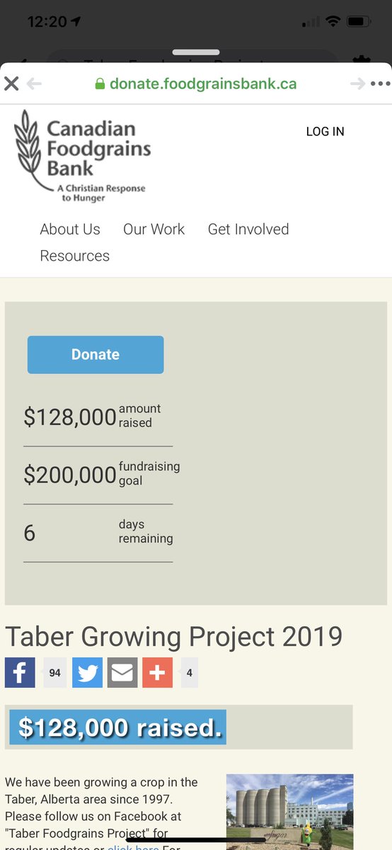 We are sending in another $52,000 for a total of $180,000 so far!  Only a few days left to donate. <a href="/Foodgrains/">Canadian Foodgrains Bank</a>