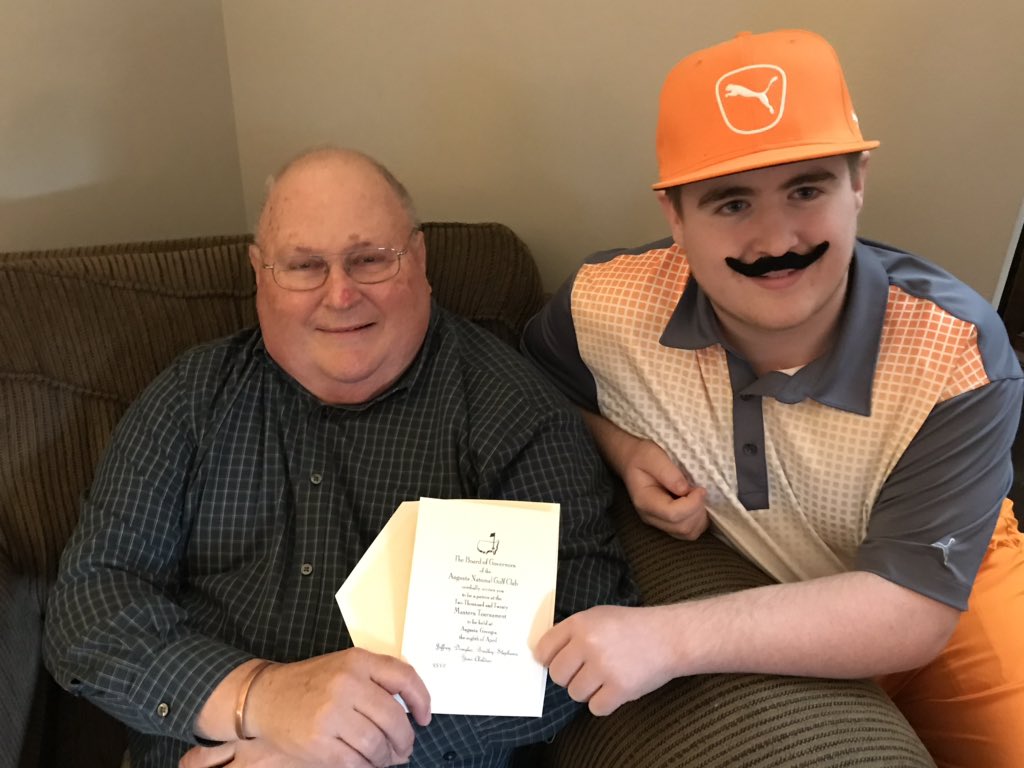 NickBerry04's tweet photo. Best Christmas present ever for my grandpa.  @RickieFowler @JustinRose99 https://t.co/hCVwQemOVv