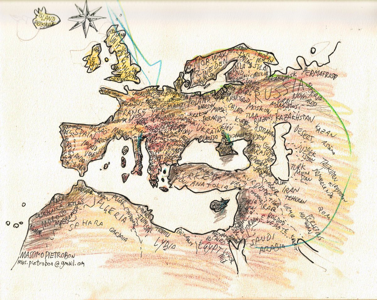 massopietra's tweet image. el retrato de europa: capitan-mas-ideas.blogspot.com/2019/12/el-ret… #massimopietrobon #europemap #crazymap #genialmap #geography @geoinfinita @IFLMakeup @BeautifulMaps @amazingmap