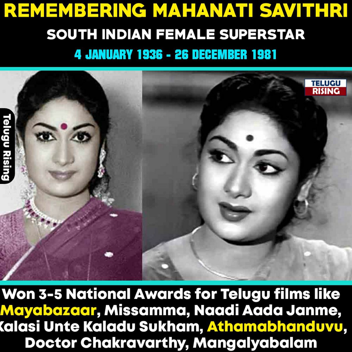Remembering Mahanati Savithri Garu , South Indian Female Super Star 

#MahanatiSavithri #Mahanati #SouthindianFilms
