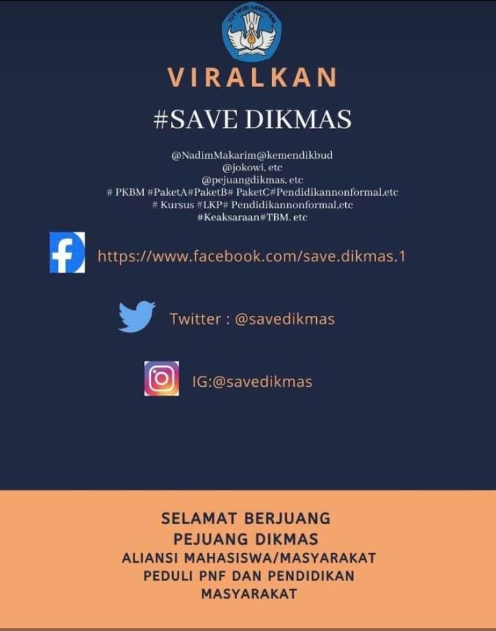 ilaileen's tweet photo. #SAVEDIKMAS
#SAVEPNF
#SAVEPLS
#SAVEPENDIDIKANNONFORMAL
#tolakpenghapusandirjenpauddandikmas
@jokowi
@Itjen_Kemdikbud
@imadiklus https://t.co/Whc3o07L2J