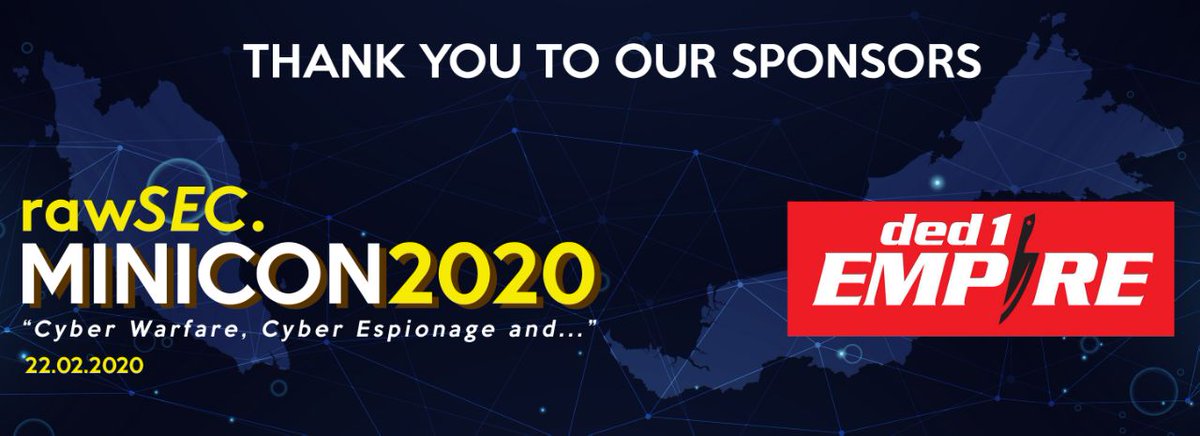 rawsec_my's tweet image. Thank you DED1 EMPIRE for the sponsorship. We are super duper excited that the industry is supporting our humble event.

Our Sponsor is a Supplier of Niche and quality products such as Victorinox, Swibo, F.Herder, 5.11 Tactical, SureFire

Thank you again!!

#rawsec #minicon2020