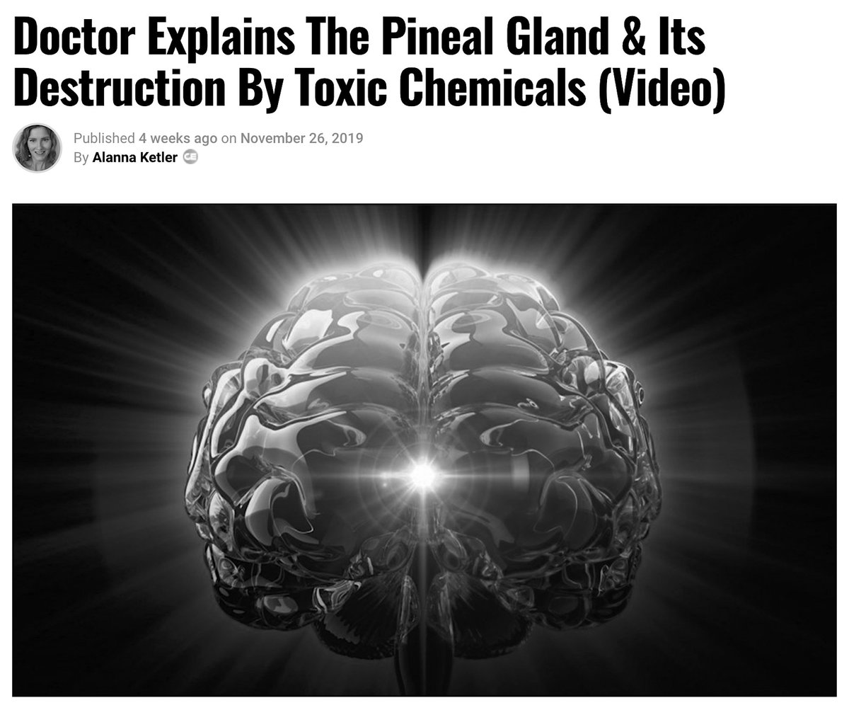 The Pineal Gland, 'Third Eye' Or 'Seat Of The Soul', Is By Many Believed To Be The Gateway To The After Life. Dimethyl-Tryptamine (DMT) Is Produced Naturally And Released In Small Amounts When We Dream And When We Die.By Alanna Ketler, November 26, 2019 https://www.collective-evolution.com/2019/11/26/8-minute-video-of-a-doctor-explaining-the-pineal-gland-its-destruction-by-toxic-chemicals/