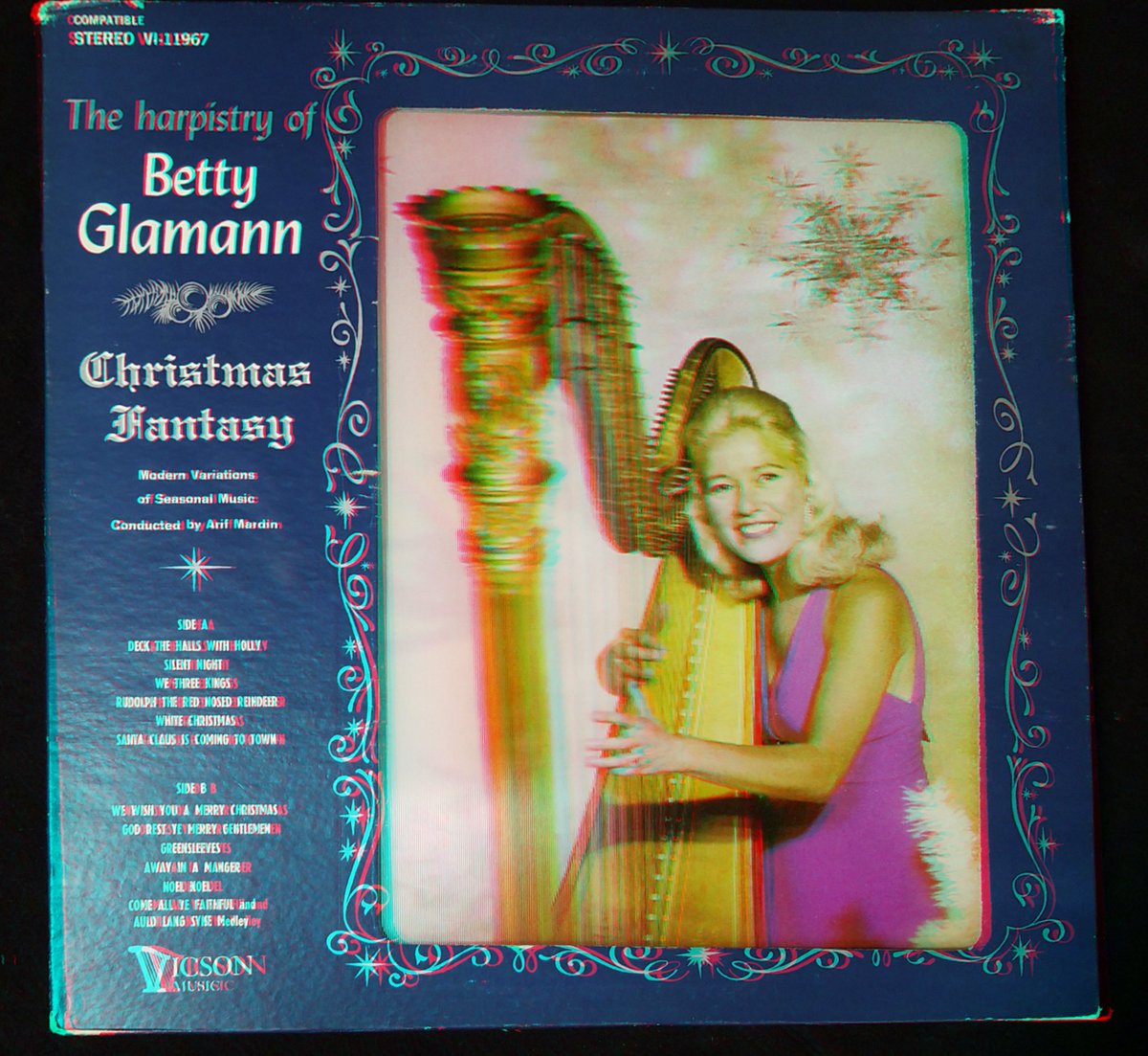 LA3DSpace's tweet photo. HARPY HOLIDAYS!

This lenticular album cover, in the 3-D SPACE museum collection, was created by Victor Anderson circa 1958.

You can listen to the songs here  https://t.co/5UDLu61oOn 

presented here in red/cyan, parallel, crossview https://t.co/luUN0itnpl