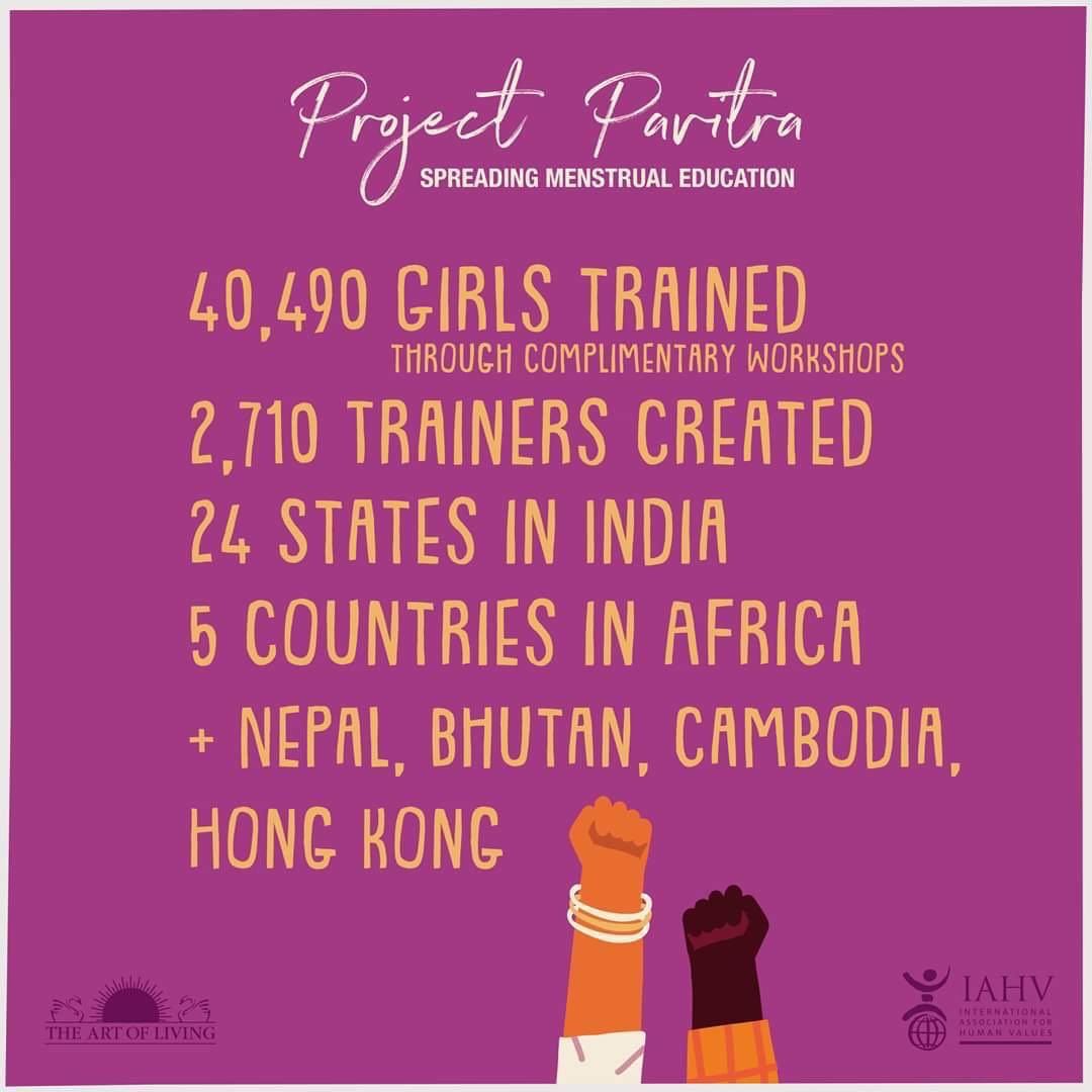 sanjivkm's tweet photo. @BMGFIndia @iahvтАЩs(partner organisation of @ArtofLiving, both founded by @SriSri ) #ProjectPavitra is encouraging & empowering young women by educating about menstrual hygiene https://t.co/1eg2misYwv