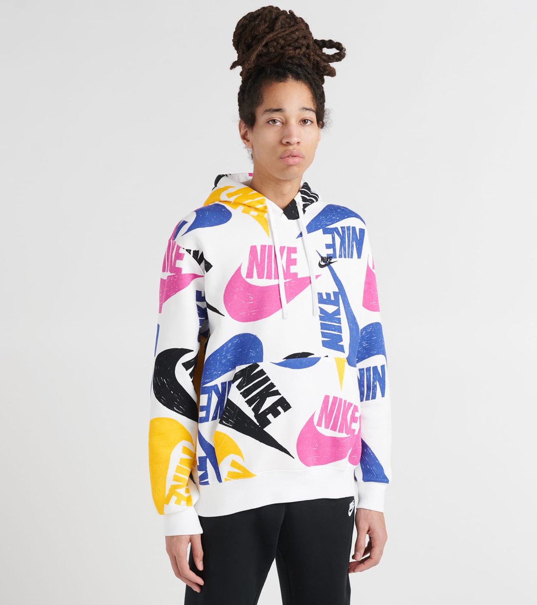 nike multicolor swoosh hoodie