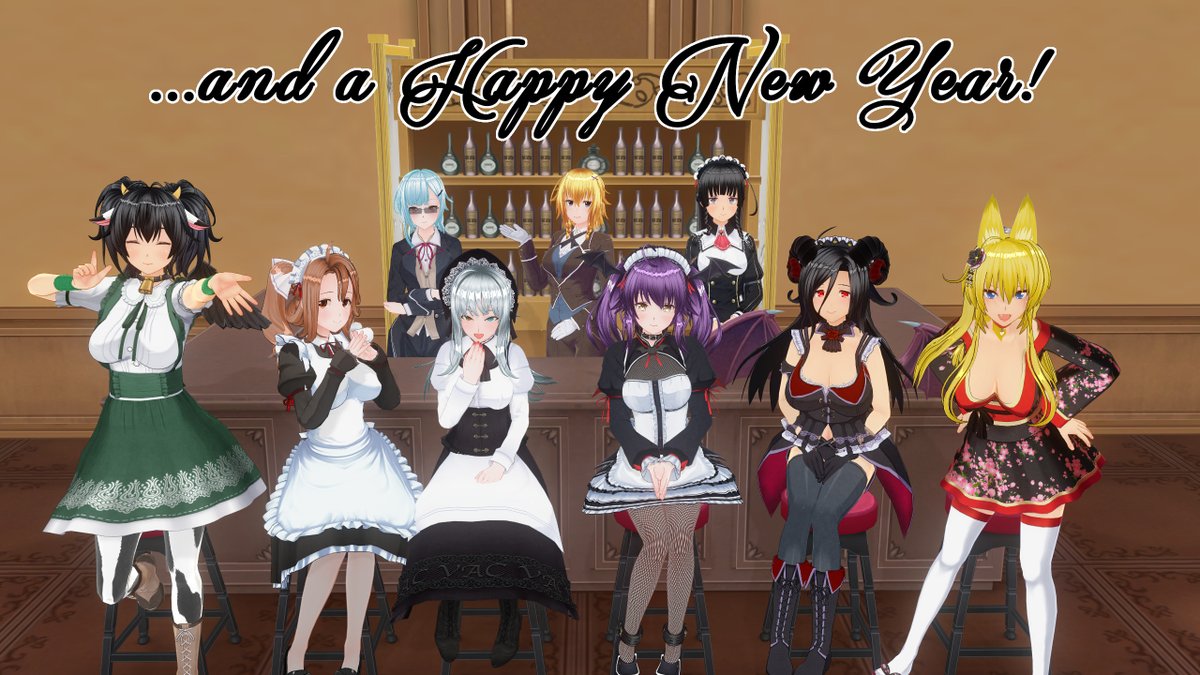 Jinxed_K's tweet photo. あっという間に2019年が終わりますね
皆さん良いお年を
-エンパイアクラブ・マヨヒガ、メイド一同より
#COM3D2 #カスタムオーダーメイド3D2 https://t.co/TrphS3gKnu