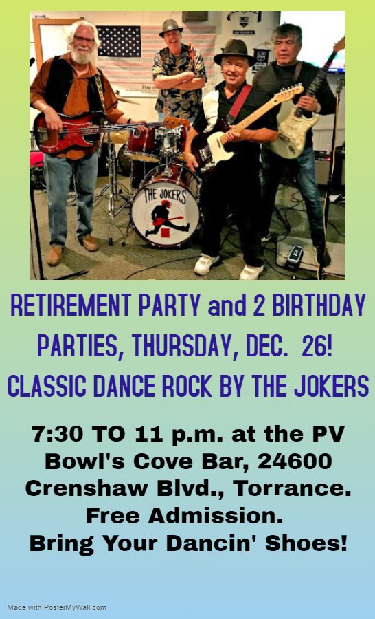 Party! Classic rock. The Jokers December 26