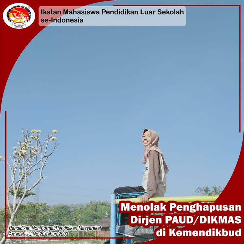 sicetuk's tweet photo. Kami mahasiswa Pendidikan Luar Sekolah Universitas Negeri Yogyakarta menolak pengahpusan Dirjen PAUD dan dikmas yang bertentangan dengan UU No. 20 Tahun 2003.
#SAVEDIKMAS #SAVEPNF #SAVEPLS @jokowi
@kemdikbud.ri
@kemenpanrb
@mensesnag
@dpr_ri
@nadiem_makarim_
@metrotv https://t.co/MrNUmIaCAh