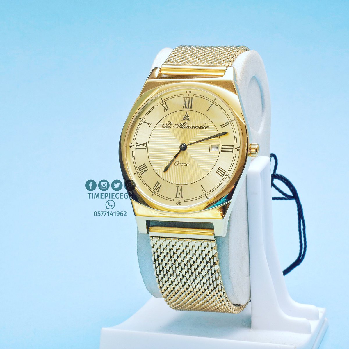 TimepieceGh's tweet photo. Unisex Saint Alexander 
▪️Non fading stainless steel 
Now available for 270 cedis 
Call /whatsap 0577141962 https://t.co/rPPsUZ3Ms4