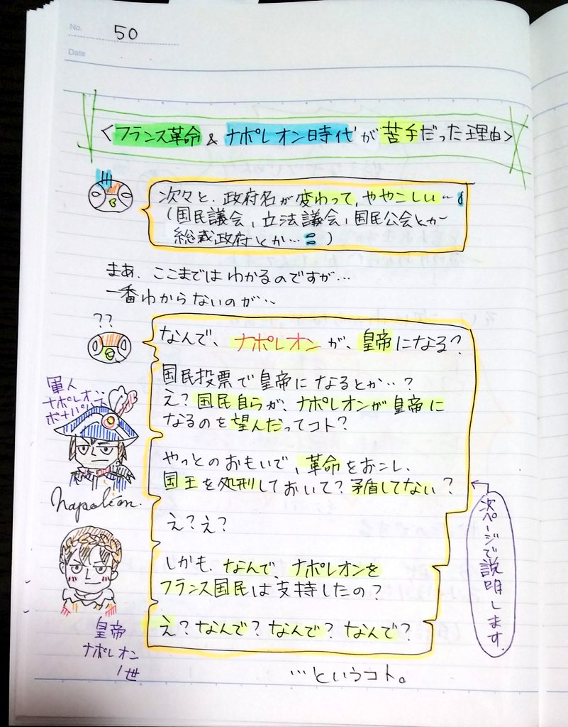 Cesar 同人漫画家 連続投稿2 54 56ページ ナポレオンがなぜ 皇帝になるのをフランス国民が歓迎したのか 国王 を処刑しておいて 皇帝を それが高校時代は謎でしたが の話のその1 そして 革命とクーデターの違い 続きます フランス革命