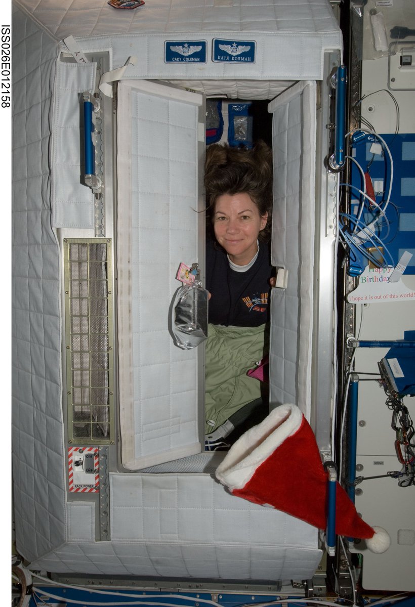 Waking up on the Space Station on Christmas morning??!!  Who could ask for more?!  This was about a week after our #ISS_26_27 arrival at the <a href="/Space_Station/">International Space Station</a> -- so it still felt like a dream that a real person could find themselves on #ISS.  I never stopped feeling that way! #Xmas