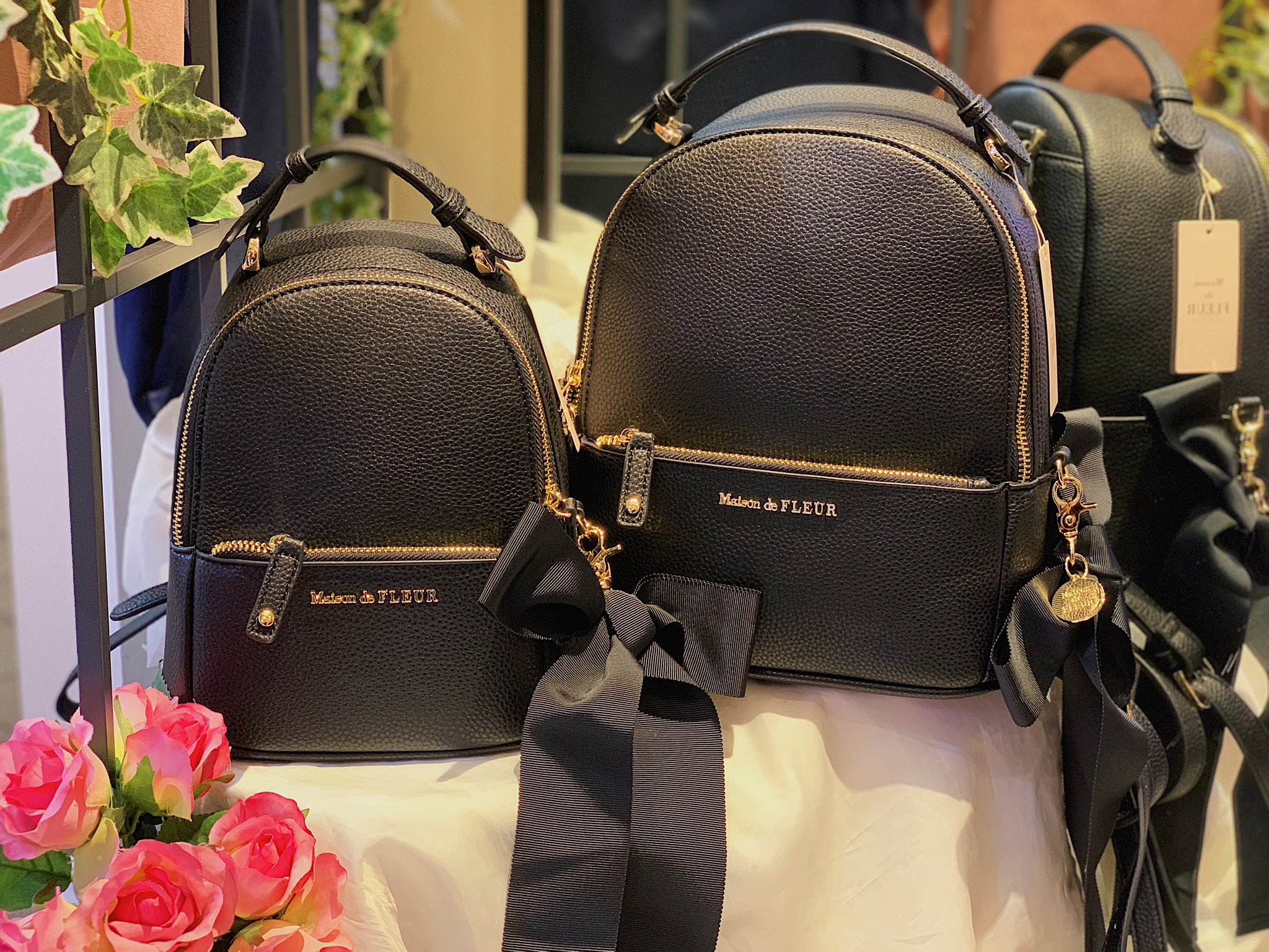 メゾンドフルール Maison de FLEUR 送り返し リボンリュックM ピンク 