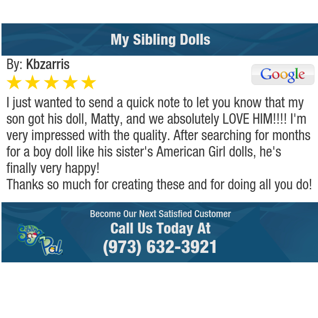 5 Star: kbzarris "I just wanted to send a quick note to let you know that my son got his doll, Matty, and we..." bit.ly/2dMD9rW