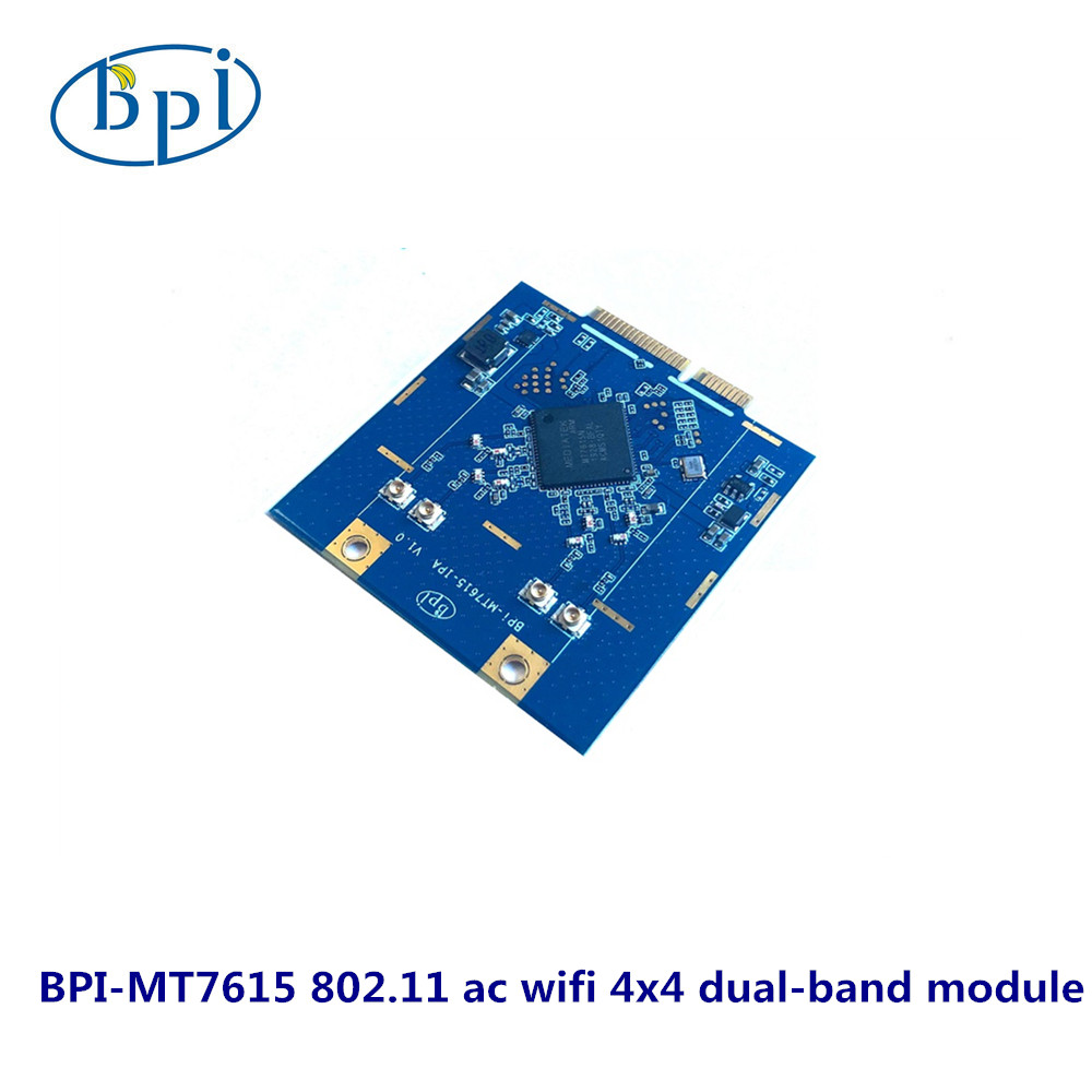 WwingC's tweet image. BPI-MT7615 802.11 ac wifi 4x4 dual-band module base on MTK MT7615 chip design.
MT7615 is a highly integrated Wi-Fi single chip which support 1733 Mbps PHY rate,It fully compies with IEEE 802.11ac and IEEE802.11 a/b/n standards
#bananapi #wifimodule #mtk #mediatek #circuitboard
