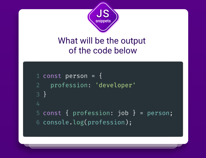 SnippetsJs's tweet image. Thursday! It's quiz time!
Good luck 💯 !!
#quiz #JSsnippet #weeklyquiz
Follow us -
Github - github.com/JSsnippets/Jav…
Linkedin - linkedin.com/company/293420…
Facebook - facebook.com/snippetsJS