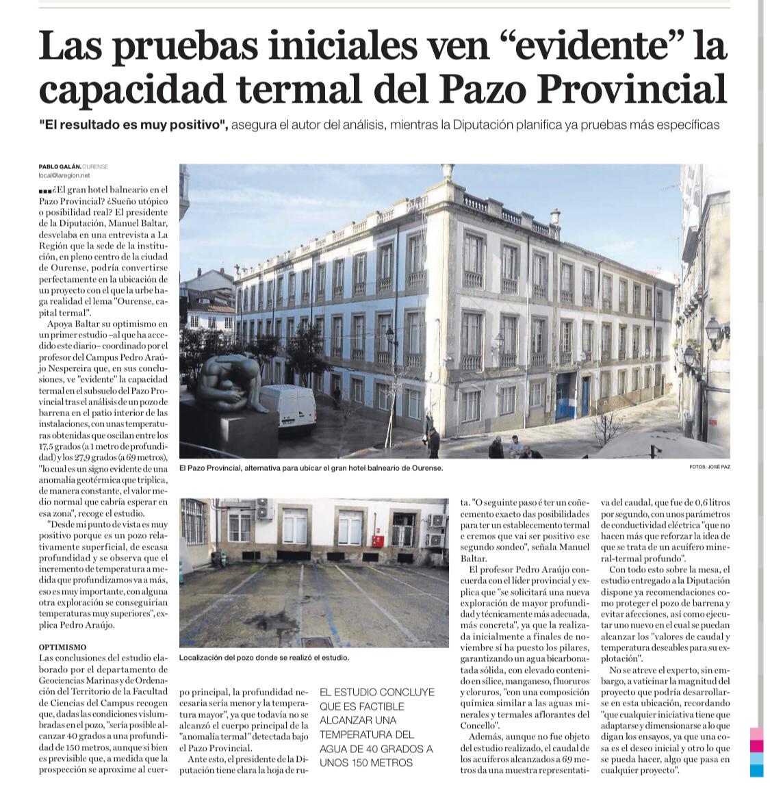 🗞 <a href="/LaRegion/">La Región</a> "Las pruebas iniciales ven “evidente" la capacidad termal del Pazo Provincial" 
"El resultado es muy positivo", asegura el autor del análisis, mientras la <a href="/DeputacionOU/">Deputación de Ourense</a>  planifica ya pruebas más específicas"
laregion.es/articulo/ouren…