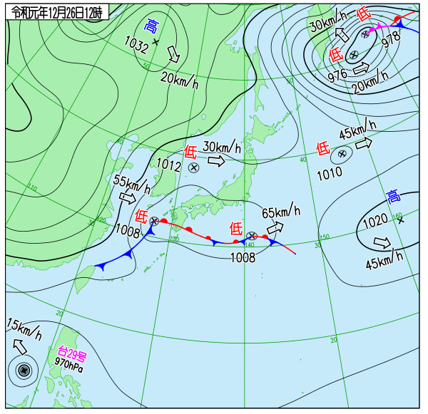 台風が出来てる 