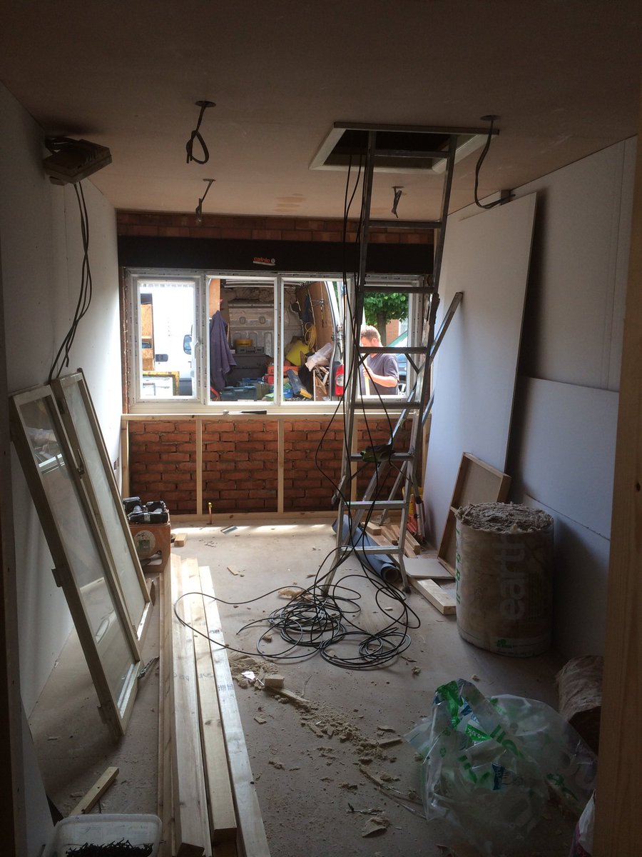 morespacegc's tweet photo. Garage conversion in Peterborough. Garage being converted into an office https://t.co/R3w3k8yh3b