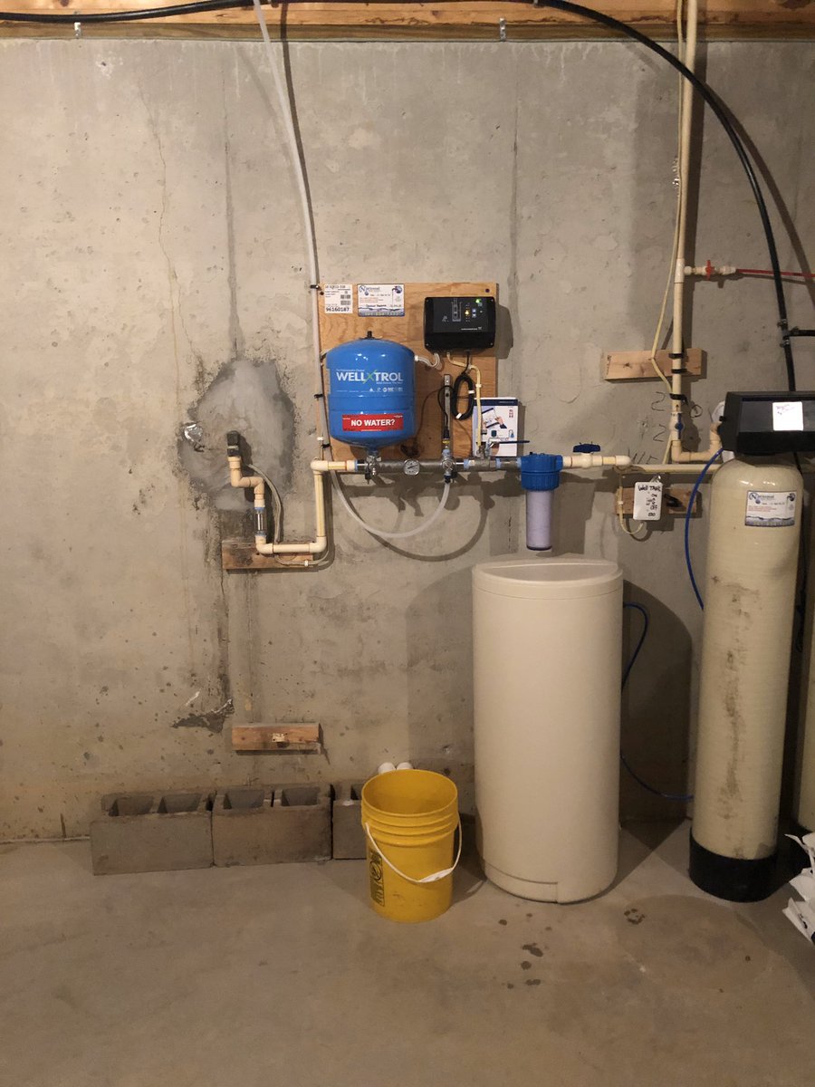 N_W_S_C's tweet photo. #Watertreatment #install of a whole house #ConstantPressure System, a #Marathon #WaterHeater w/ a #leakprotection pan &amp; a #Sediment #Filter. The pre-existing treatment consists of a #WaterSoftener &amp; a #ReverseOsmosis for up to 99% #contaminationfree #water for a happy customer! https://t.co/6CH0ysaEW3