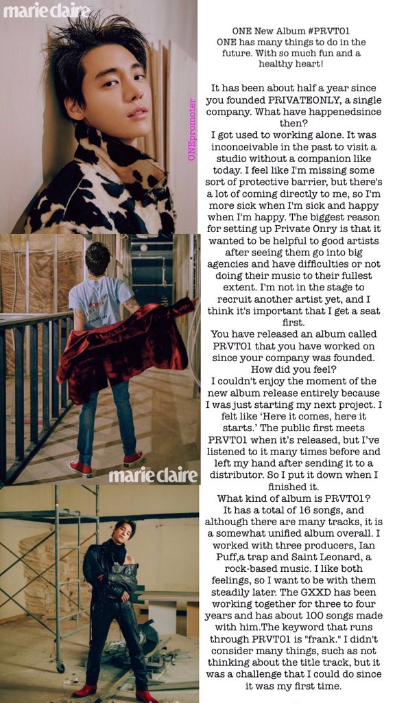 ONEpromoter's tweet photo. [ONE_NOTICE]] 

Jaewon for Marie Claire January 2020 Issue 

“We talked about his music, his acting and his goal in life”

Link: https://t.co/DRdKiMaD7K

#PRVT01SEOUL https://t.co/PeqBfvQWey