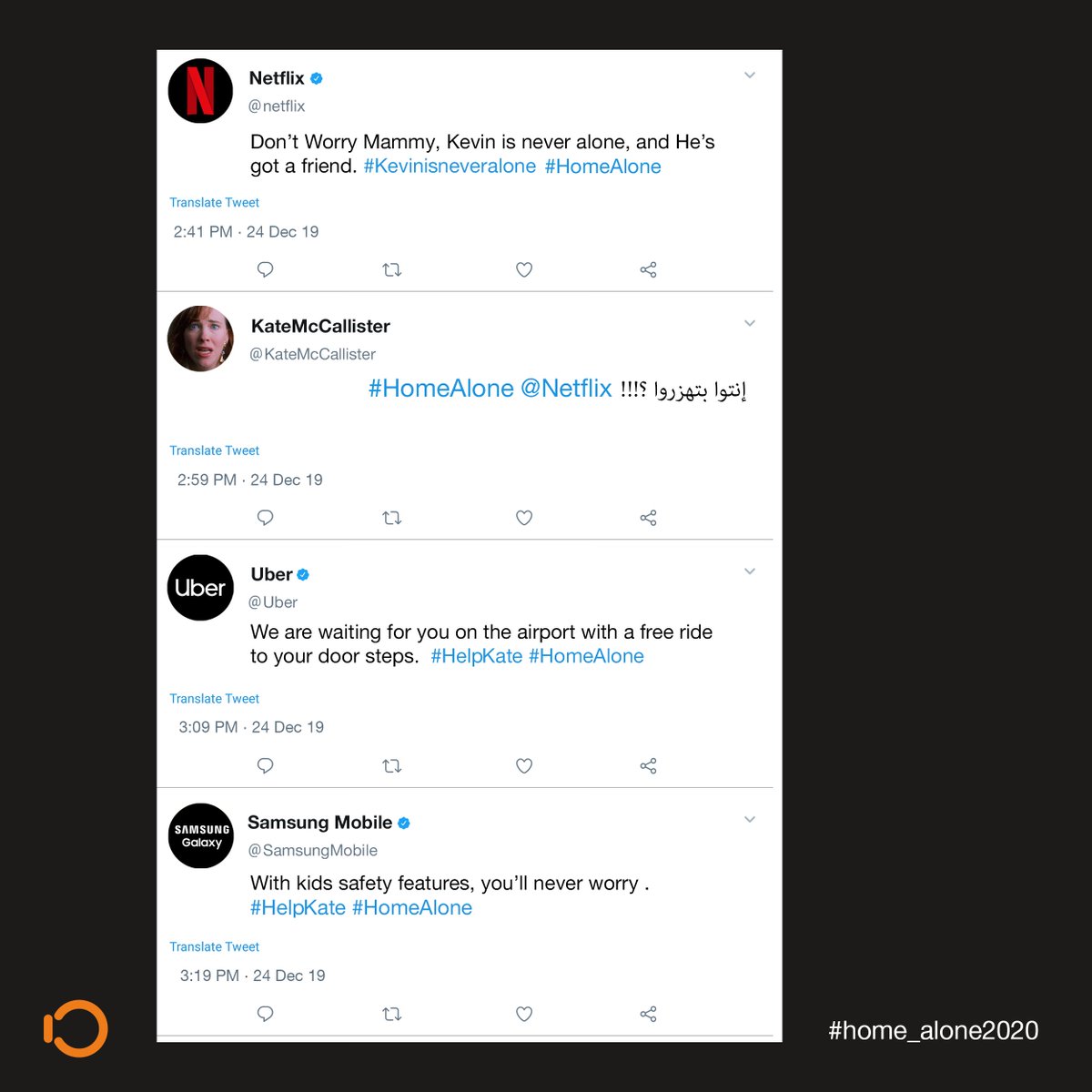 innovatoEG's tweet photo. How social media would affect Home Alone If It happened in 2020? 🤔
@OfficialHenedy @Donia @pizzahut @Uber @emirates @Samsung @TODOhatozbot
 Note: All these tweets are completely unrelated to reality.
#Innovato #timetoboom #HomeAlone https://t.co/Z1tNwoX4s8