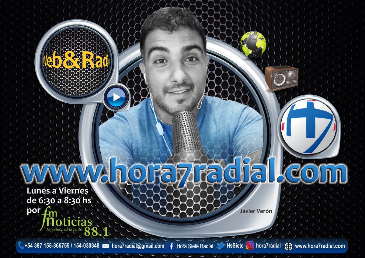 #Sintoniza #Escucha #Informate Seguí Sintonizando <a href="/HsSiete/">Hora 7</a> x FM Noticias 88.1 c/los HNOS. VERÓN <a href="/HugoAntonioVero/">Hugo Antonio Veron</a> <a href="/jdveron/">javier veron</a> <a href="/GramajoFelix/">Felixon</a> <a href="/Abraham_DCampos/">Abraham Campos</a> .#Info #Noticias #Entrevistas #Desayunos #Opinión
