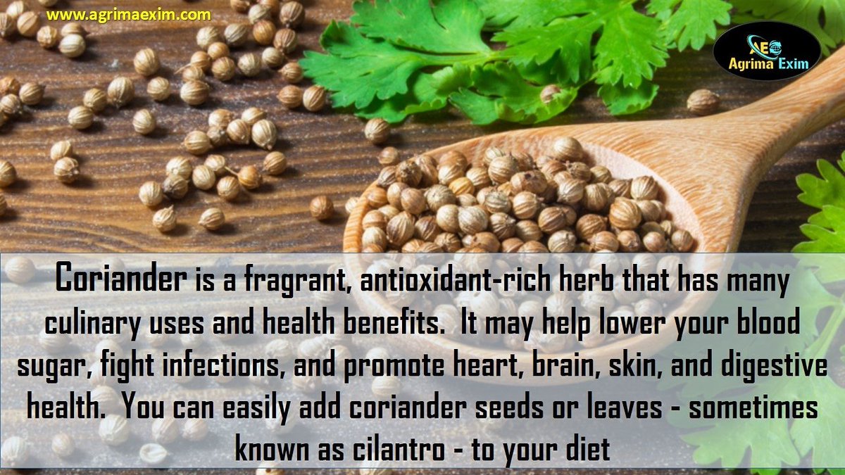 agrimaexim's tweet photo. Coriander seed benifits

#agrimaexim 
#bestspices
#agrimaproductspices
#bestspicesexporter
#bestindianexporter
#spicesindianexporter
#spicesampled
#nationalfarmerday

For more information our products and company info 
visit our website 👇
https://t.co/GKdqFvKcD7 https://t.co/PWDV4G7jXH