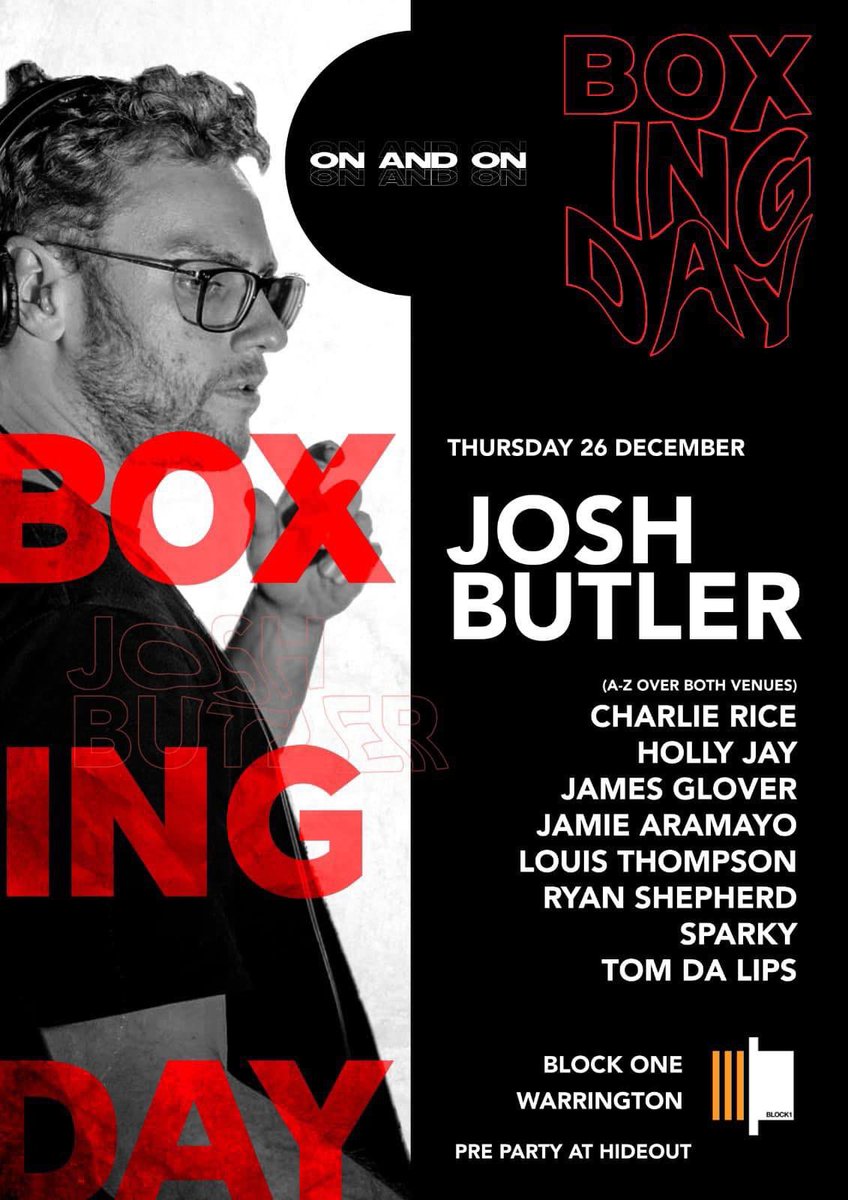 And the party continues! <a href="/joshbutlermusic/">Josh Butler</a> at Block 1 tonight with a special pre-party at Hideout.