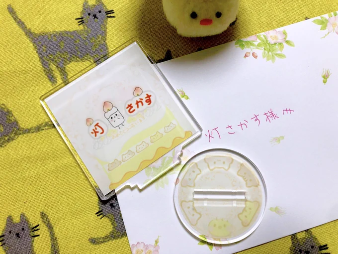 出版社宛に、誕生日のお手紙&amp;プレゼントが届いていたようで…!受け取りました!すごいっ!ろうそく姿の私がいるっ!!しかも、スタンド部分にもましまろう戦隊のみんなが…!!すごいーっっありがとうございますっっっ!!!大事に飾らせていただきますっ!!✨(∗∕ ∕•̥̥̥̥∕ω∕•̥̥̥̥∕)✨ 